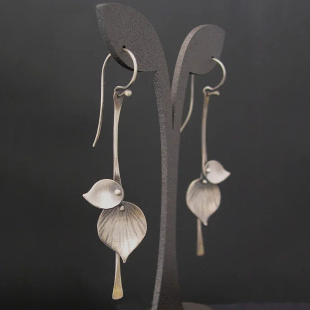 Boucles d'oreilles Boho en feuille d'argent