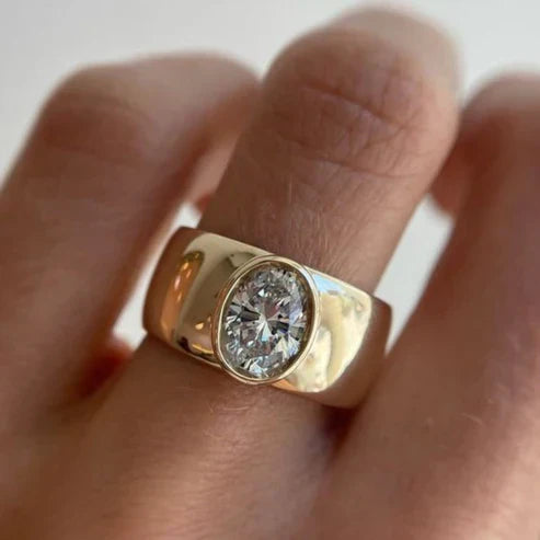 Bague Vintage avec Zirconia Incrusté en Or