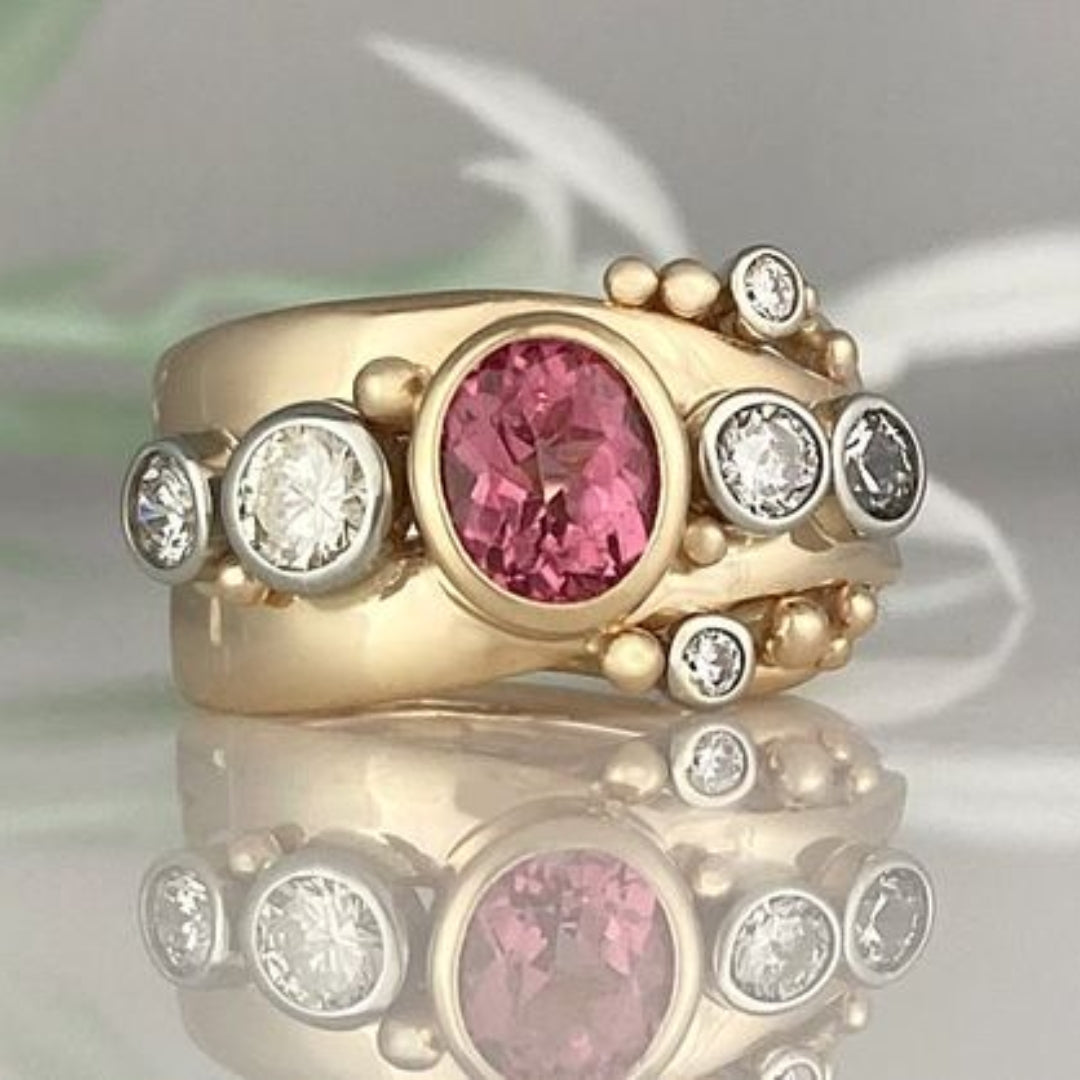 Bague en Zirconia Rouge Vintage