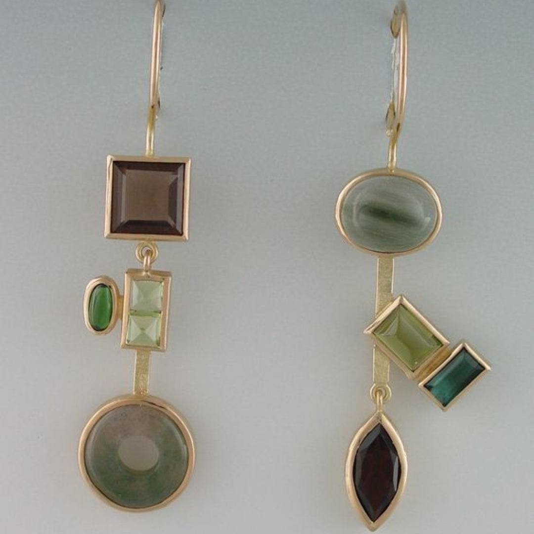 Boucles d'oreilles Vintage en Cristal Suspendu de Forêt