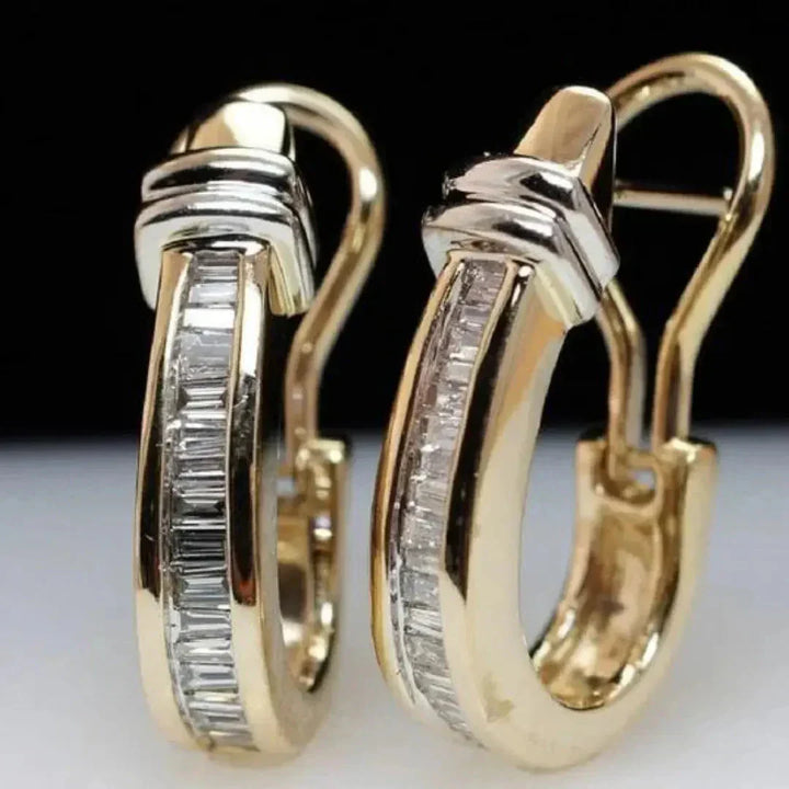 Boucles d'oreilles vintage en or et diamants