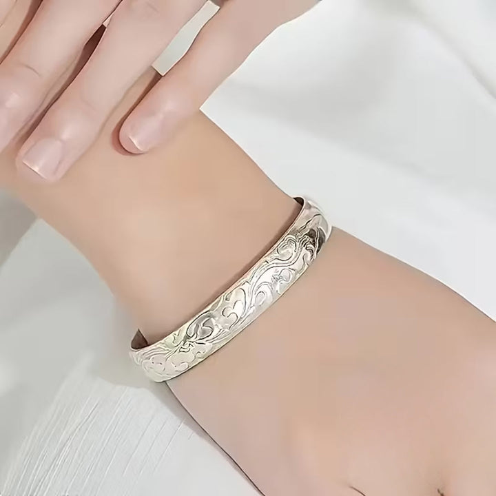 Bracelet en Argent Floral Rétro