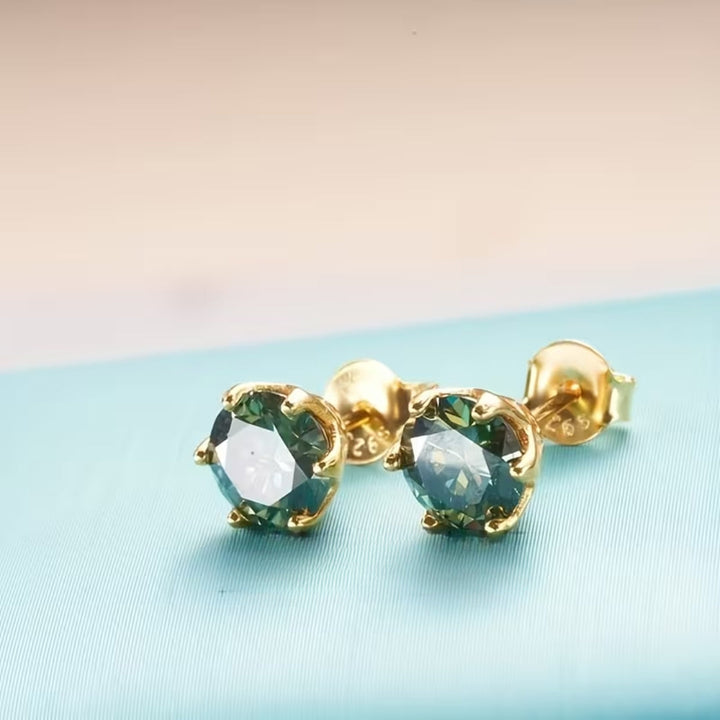 Boucles d'oreilles rondes en agate mousse