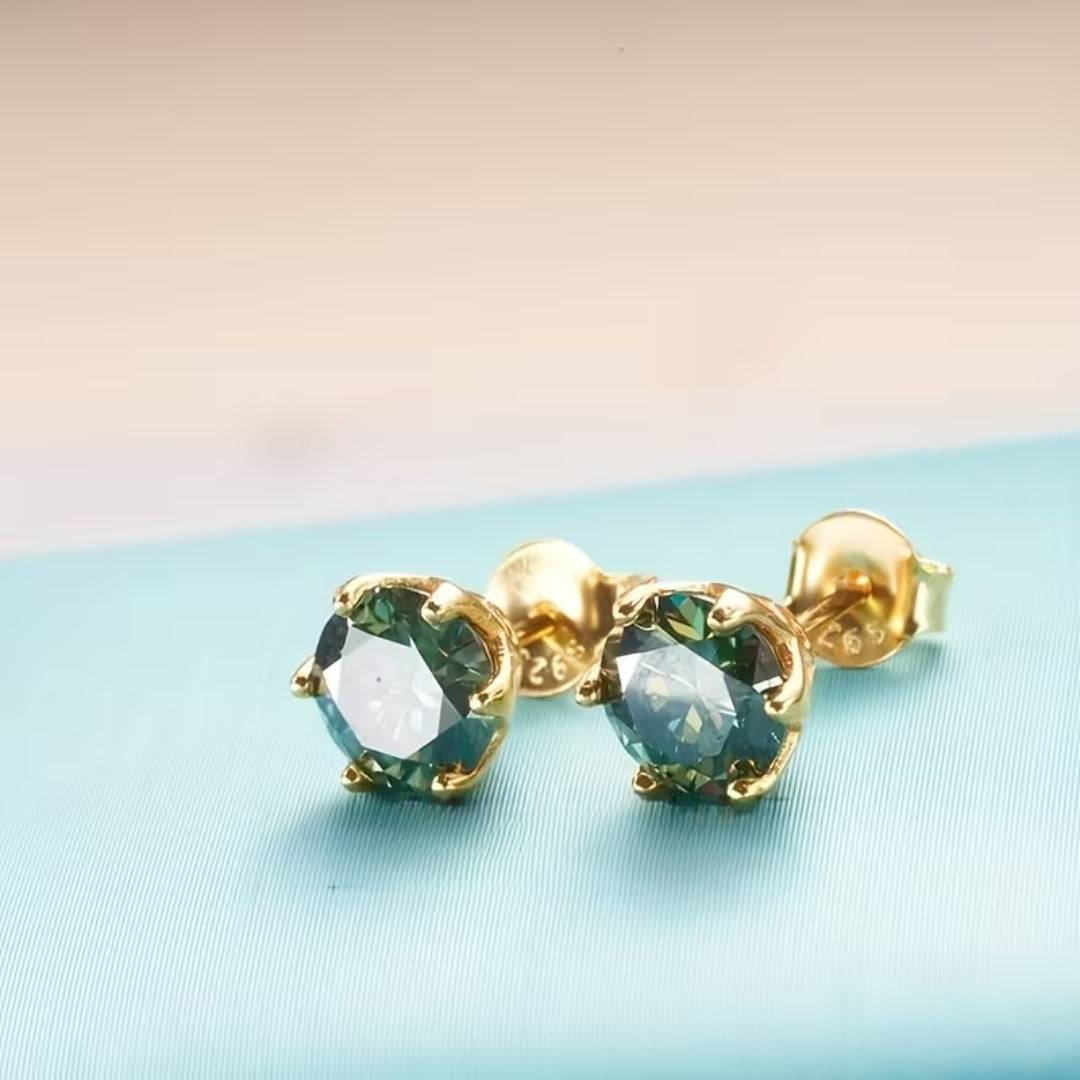 Boucles d'oreilles rondes en agate mousse