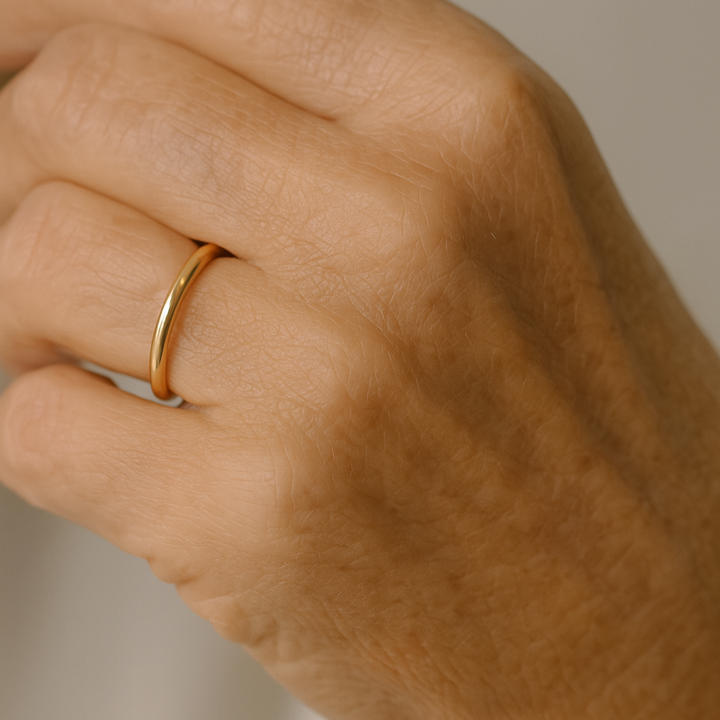 Bague simple en or et en argent