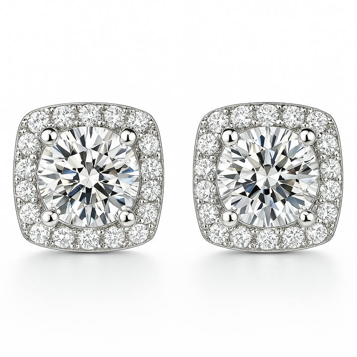 Boucles d'oreilles Glamour Glacées | Or blanc 16k