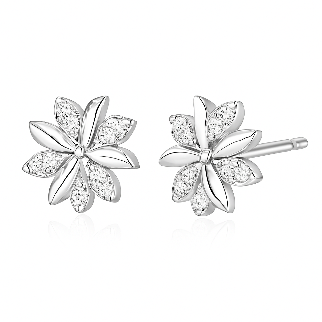 Boucles d'oreilles Camille | Or blanc 18k