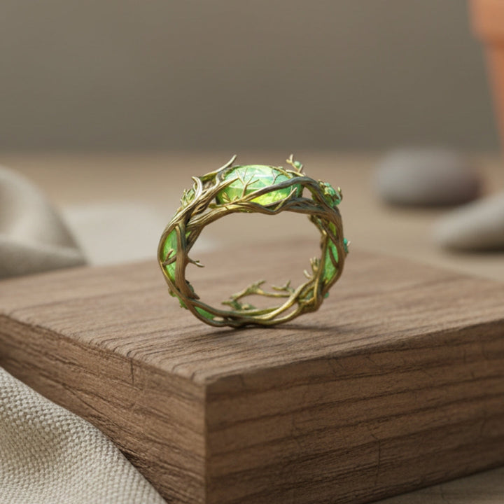 Bague en Opale Verte de la Nature