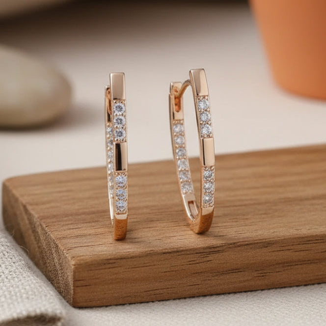 Boucles d'oreilles en zirconia élégantes en or