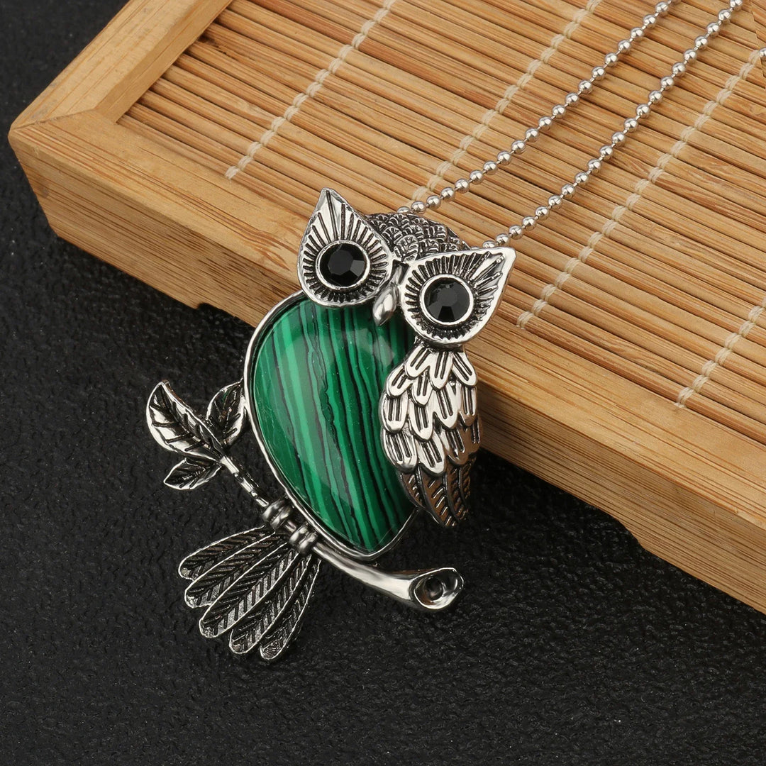 Pendentif en cristal de hibou sage