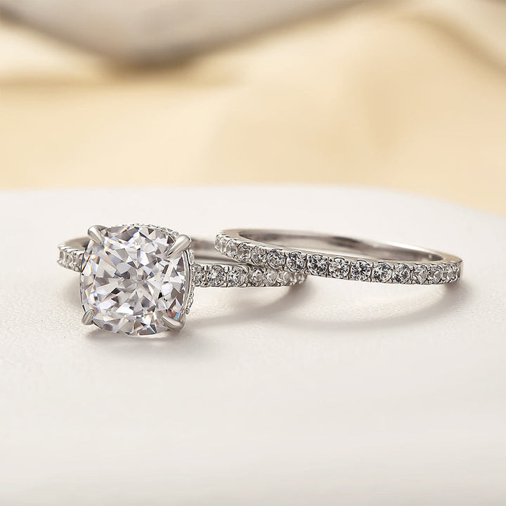 Ensemble de bagues de mariage 2 pièces | Or blanc