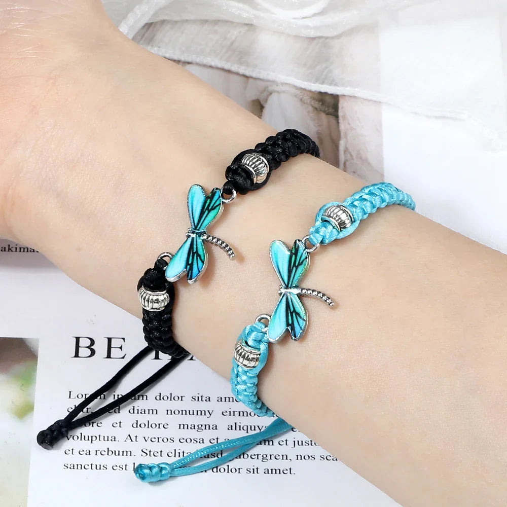 Bracelet Tissé à la Main Rêves de Libellule