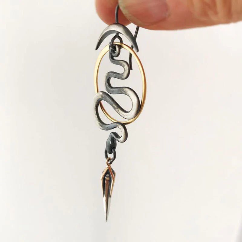 Boucles d'oreilles spirales géométriques irrégulières Serpentine