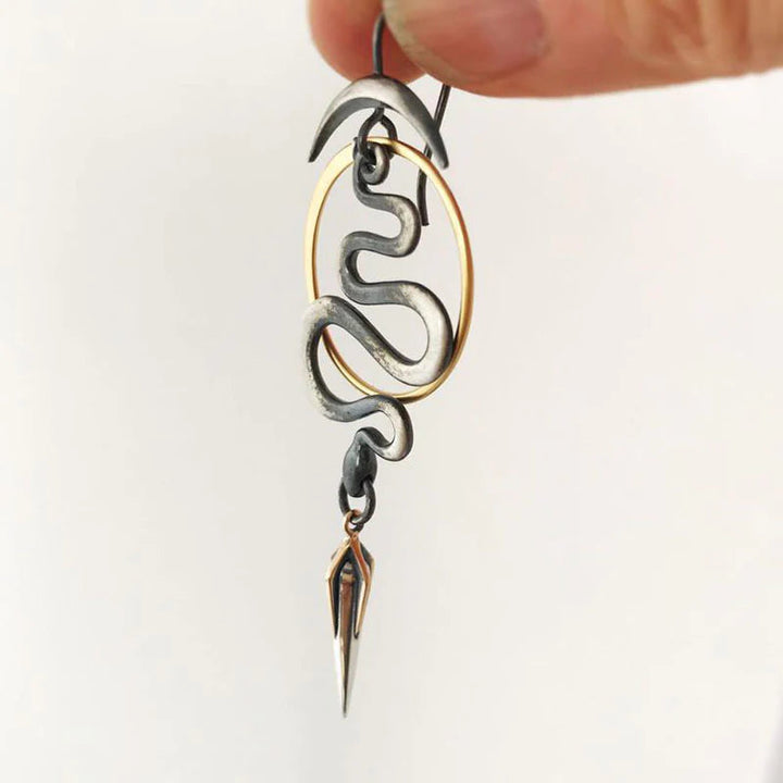 Boucles d'oreilles spirales géométriques irrégulières Serpentine