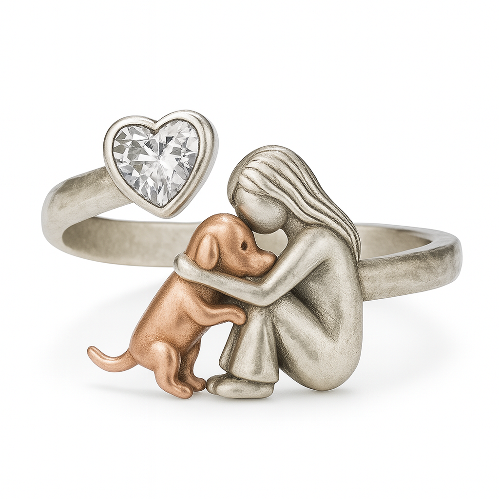 Bague en Argent Sterling 925 Fait Main avec Zirconia en Forme de Cœur – Taille Ajustable
