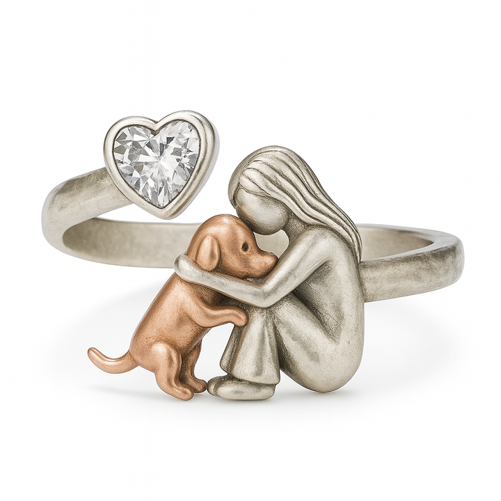 Bague en Argent Sterling 925 Fait Main avec Zirconia en Forme de Cœur – Taille Ajustable