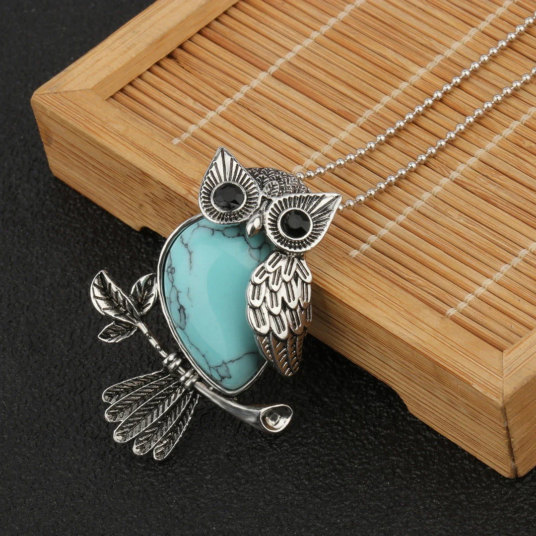 Pendentif en cristal de hibou sage