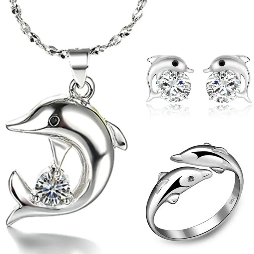 Ensemble de bijoux en argent sterling avec dauphin