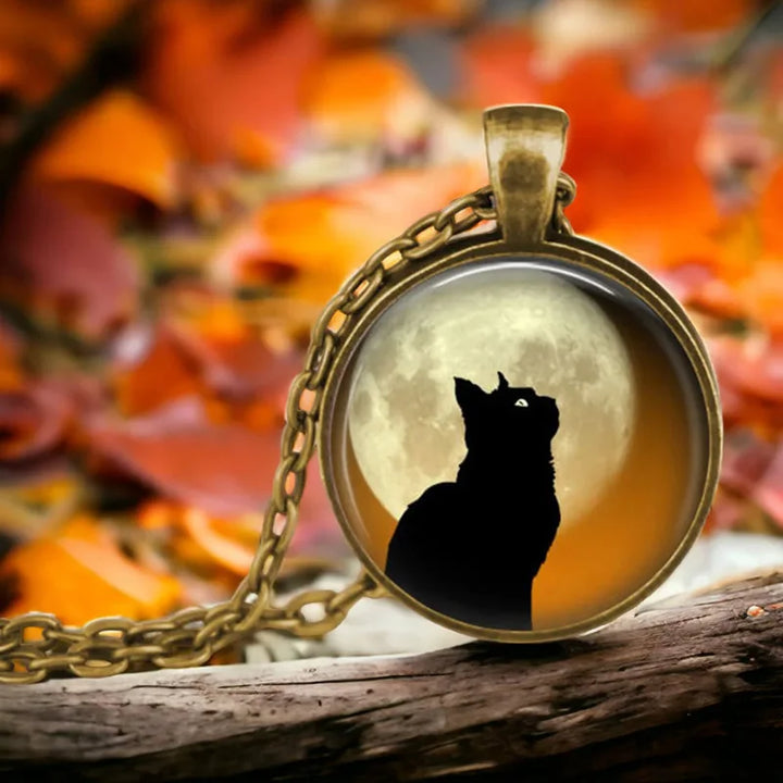 Collier en verre avec pendentif esprit de la forêt