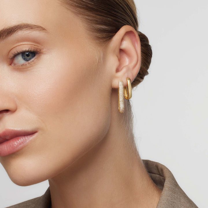 Grandes Boucles Pavées | Or 16k