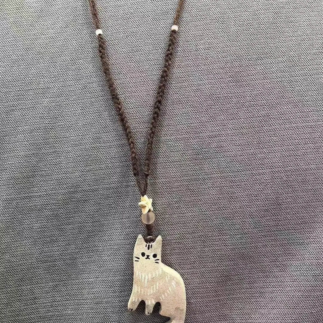 Collier Pendentif Étoile Vintage Chat