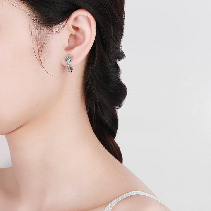 Boucles d'oreilles en argent sterling 925 en forme de serpent