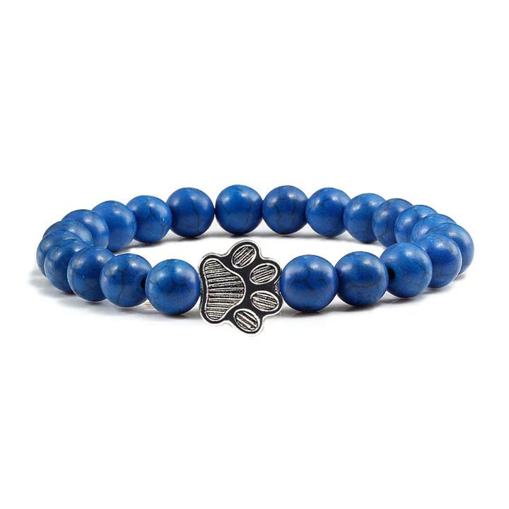 Bracelet en perles avec motif de patte – Design en pierre naturelle
