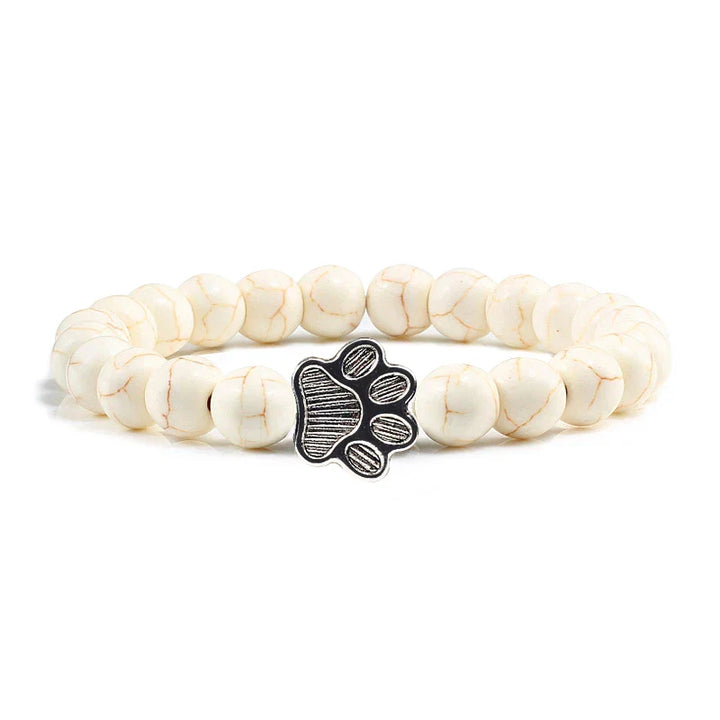 Bracelet en perles avec motif de patte – Design en pierre naturelle