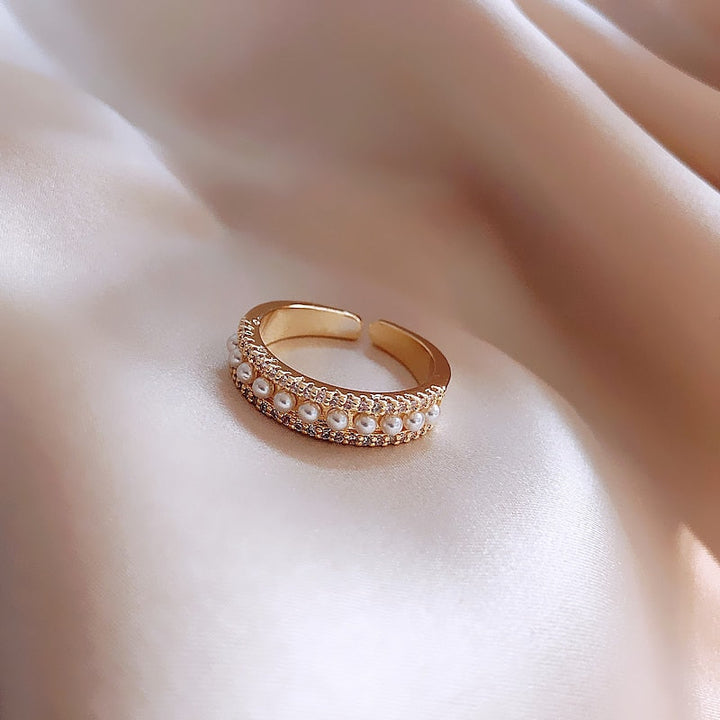 Bague de Luxe en Or et Perles