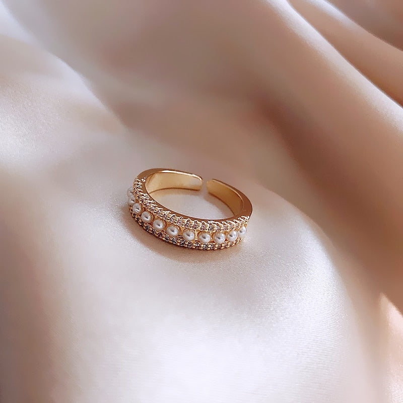 Bague de Luxe en Or et Perles