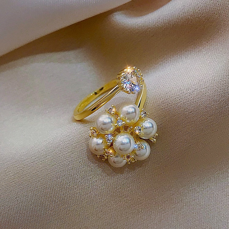 Bague Sucrée Ajustable avec Perles