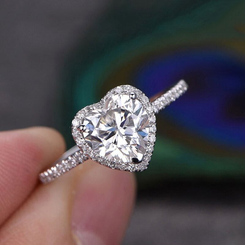 Bague Cœur en Cristal avec Zirconias