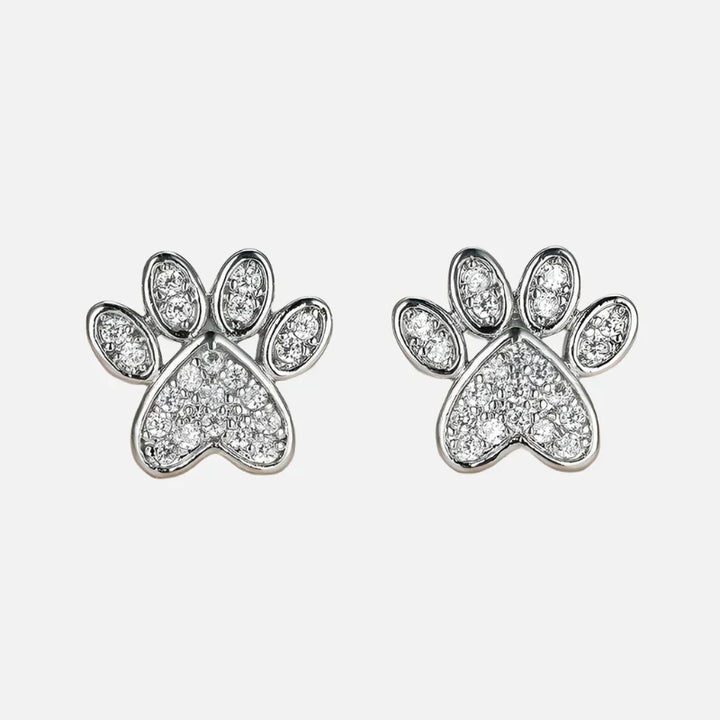 Clous d'oreilles en zircon blanc – Design en forme de cœur
