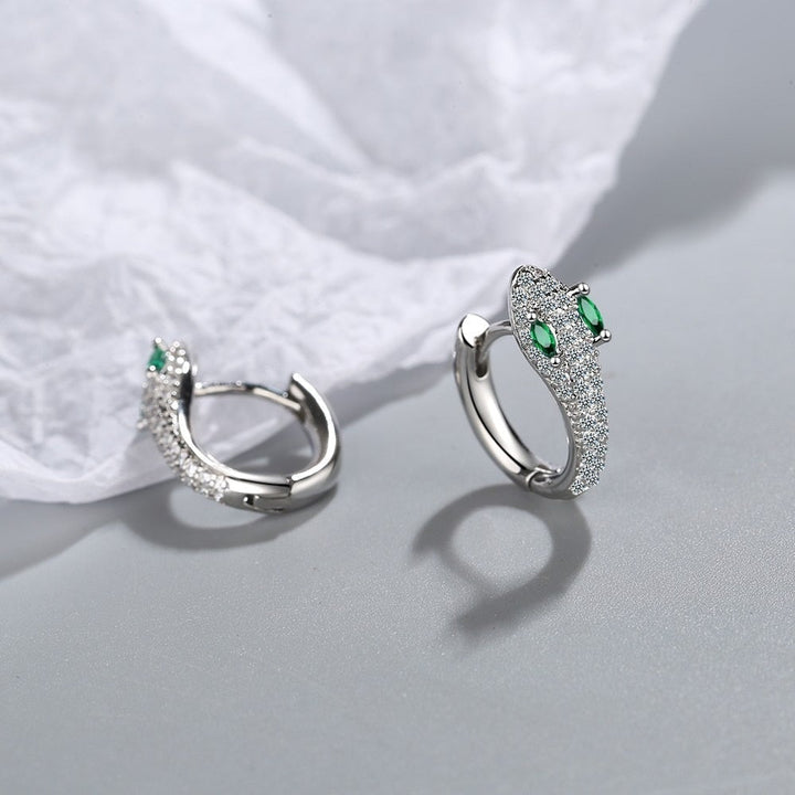 Boucles d'oreilles en argent sterling 925 en forme de serpent