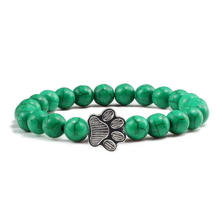 Bracelet en perles avec motif de patte – Design en pierre naturelle