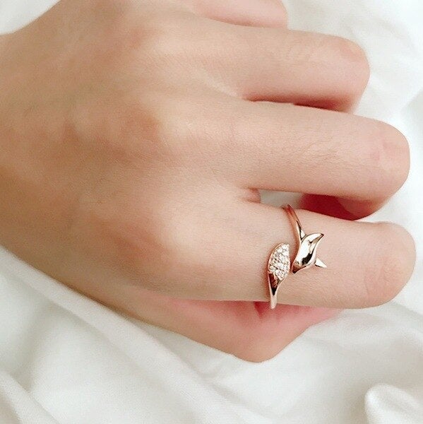 Bague Renard Argenté Rose