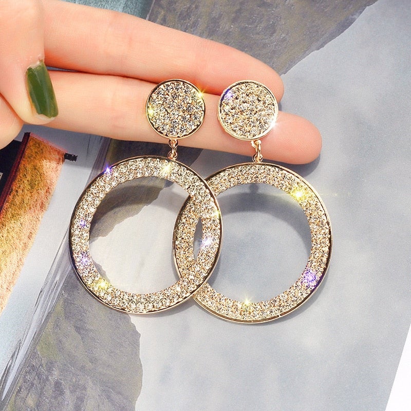 Boucles d'oreilles en zirconium en or et argent
