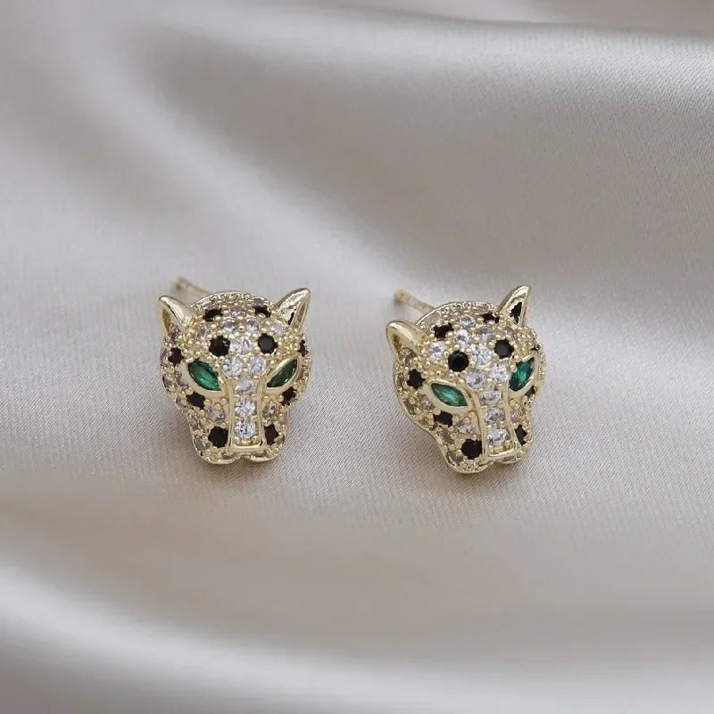Boucles d'oreilles déclaratives en cristal léopard coloré