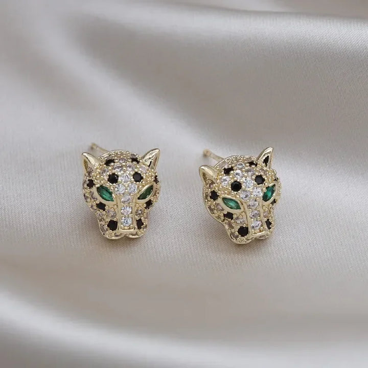 Boucles d'oreilles déclaratives en cristal léopard coloré