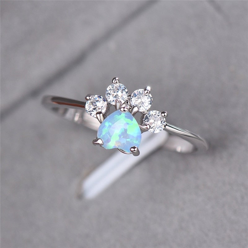 Bague en Opale et Zircon