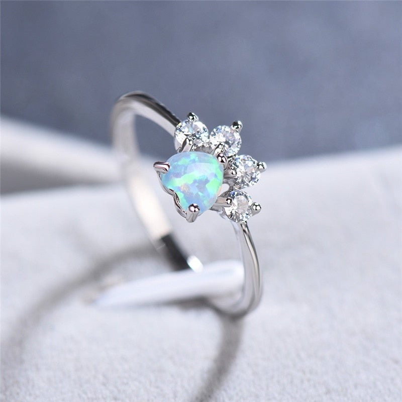 Bague en Opale et Zircon