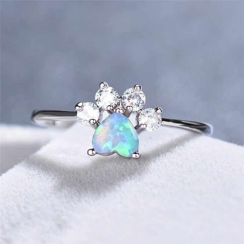 Bague en Opale et Zircon