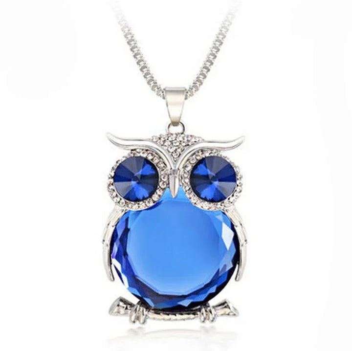 Collier Pendentif Hibou en Cristal