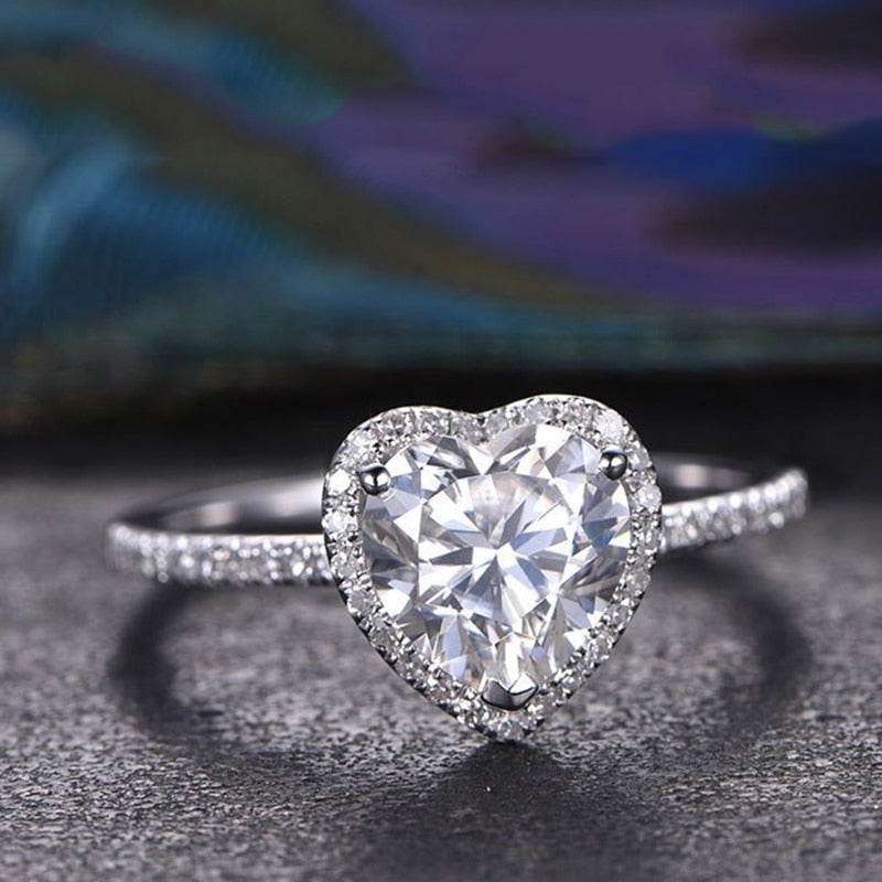Bague Cœur en Cristal avec Zirconias