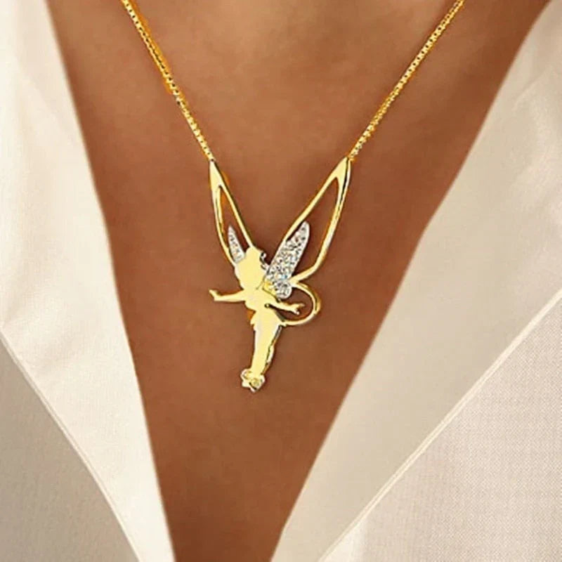 Collier Fée Chanceuse | Or Blanc