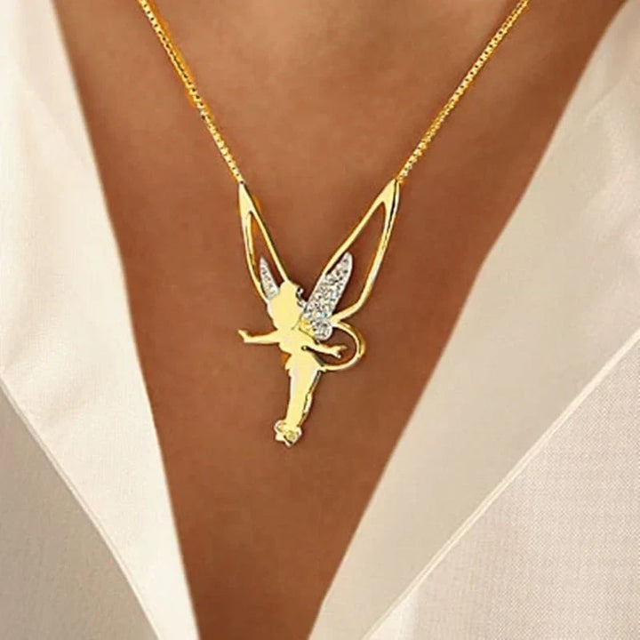 Collier Fée Chanceuse | Or Blanc