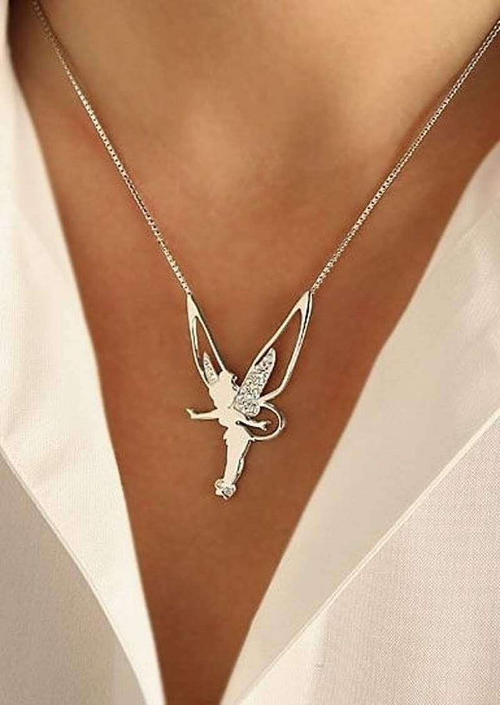 Collier Fée Chanceuse | Or Blanc