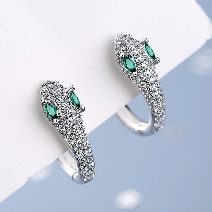 Boucles d'oreilles en argent sterling 925 en forme de serpent