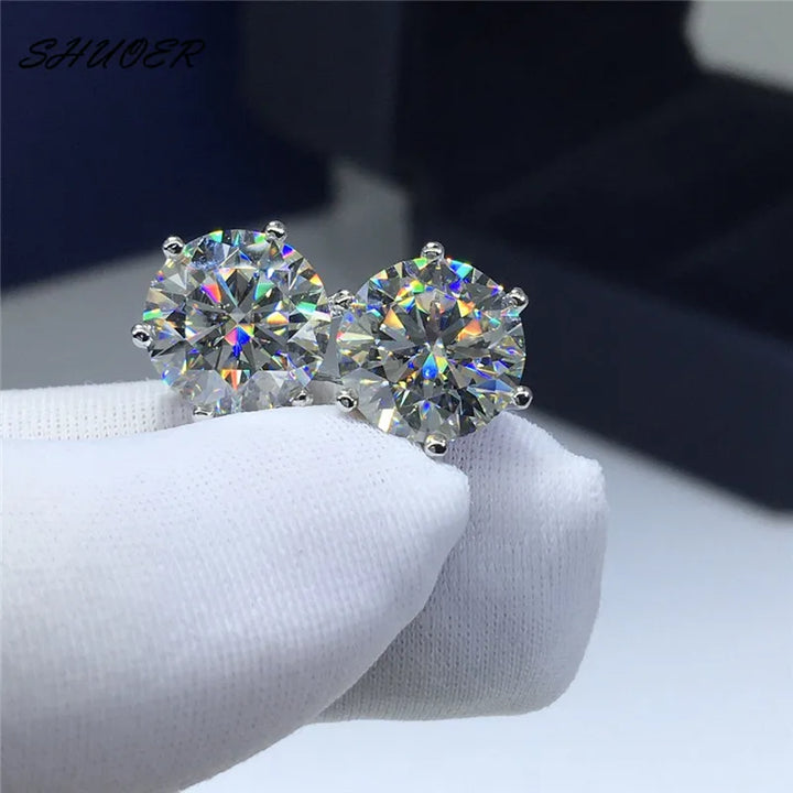 Boucles d'oreilles en cristal argenté rondes