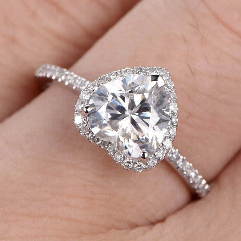 Bague Cœur en Cristal avec Zirconias